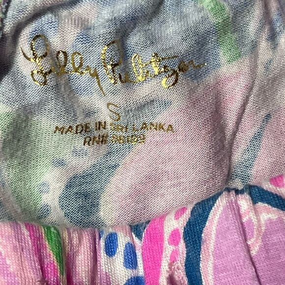Lilly Pulitzer PJ Knit Bottom Gecko Green Tiger Sunrise size S - Picture 5 of 6